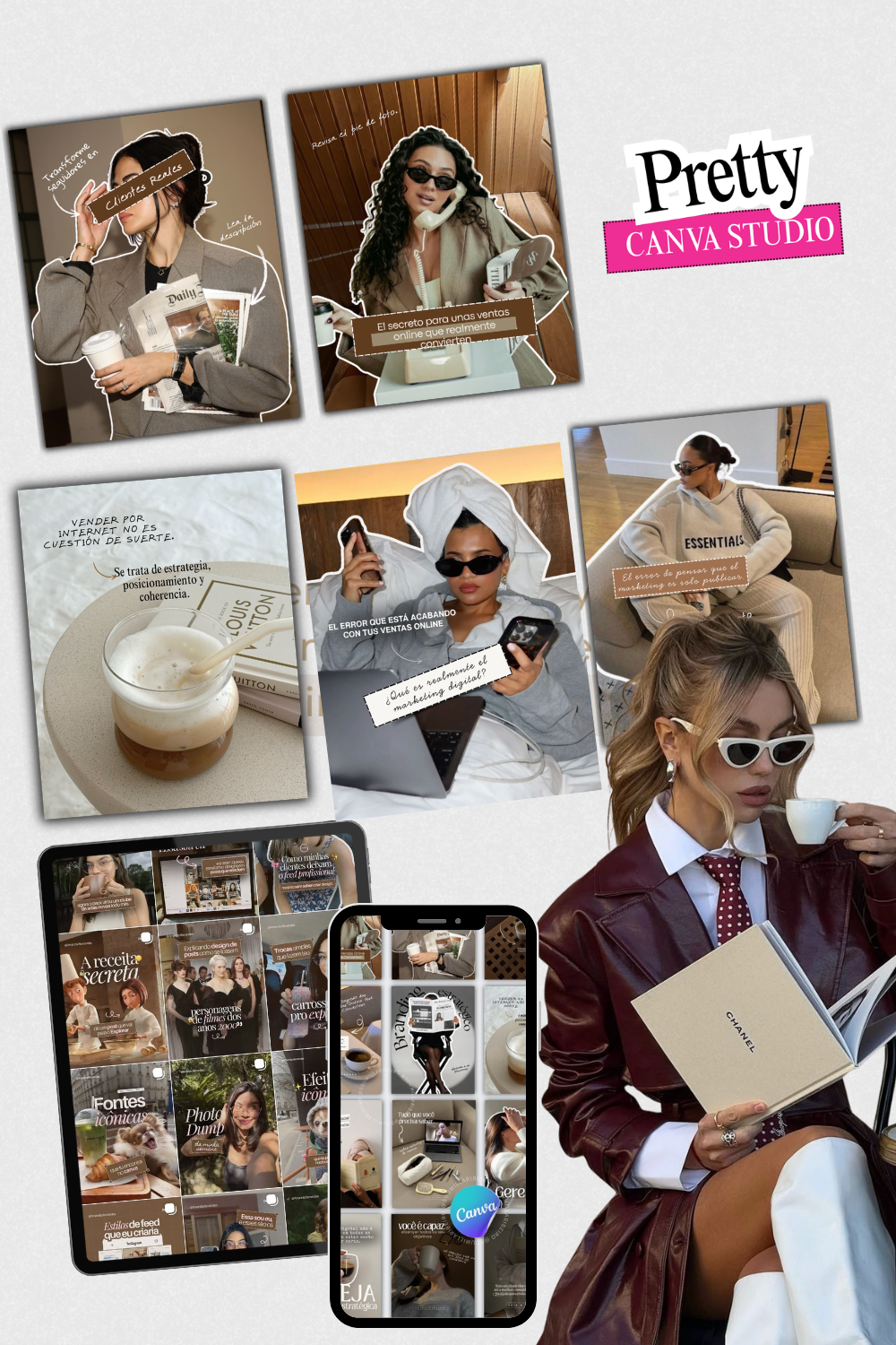 Plantillas Canva del pack Mood Boss Social Pack